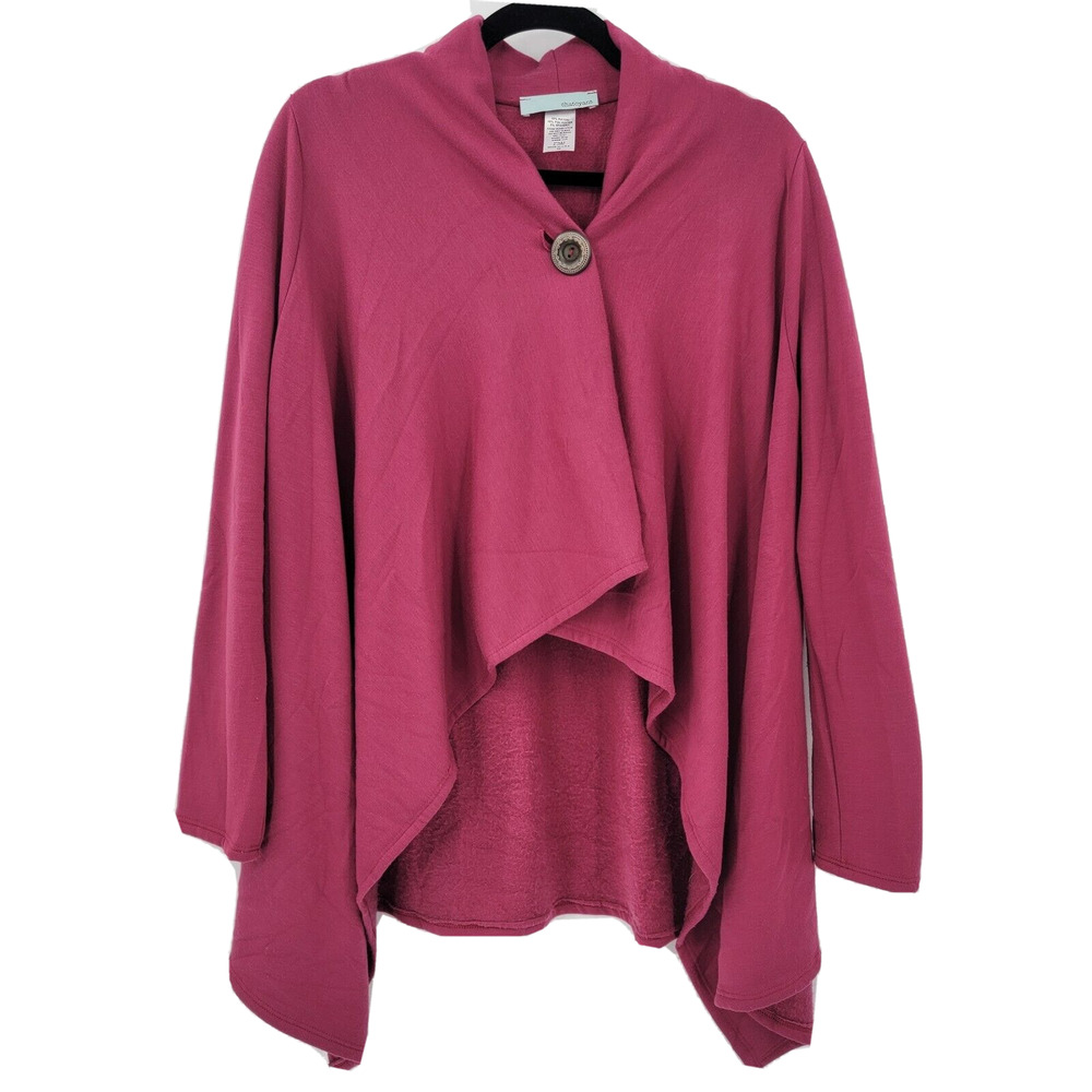 Chatoyant Women's M Swing Cardigan Single Wood Button Rayon Stretch SOFT USA